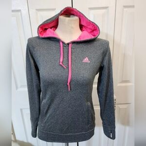 Adidas ClimaWarm Gray & Pink Pullover Ultimate Hoodie